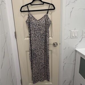 Stradivarius Silver Sequin Midi Dress